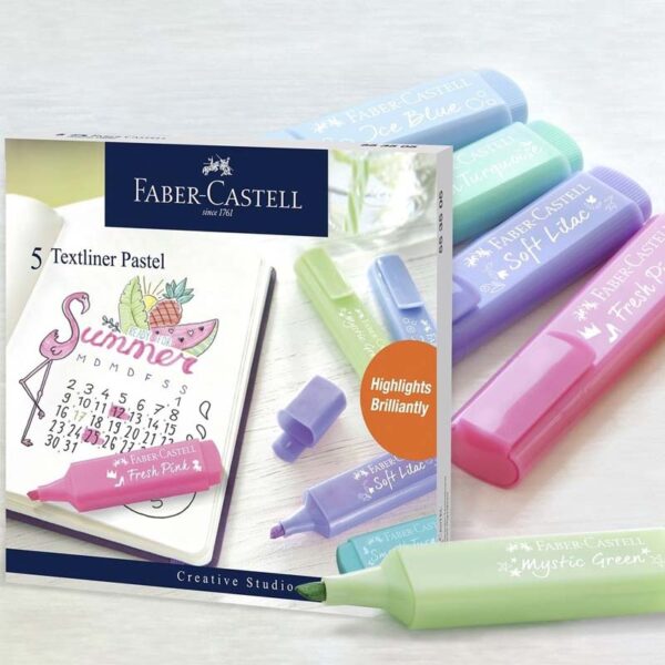 Faber Castell Pastel Highlighters 5pc