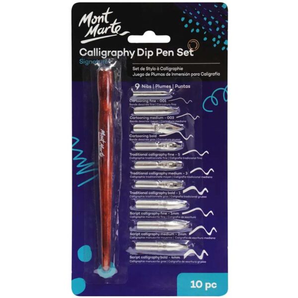 Mont Marte Calligraphy Dip Pen Set of 10