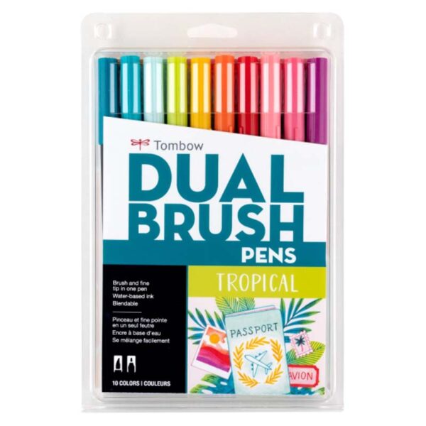 Tombow Dual Brush Pen Tropical Set of 10
