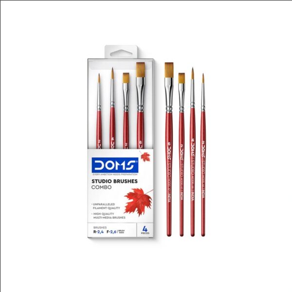 Doms Studio Artist Paint Brush Combo Set of 4