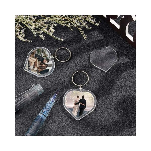 Photo Insert Keychain Heart 6Pc
