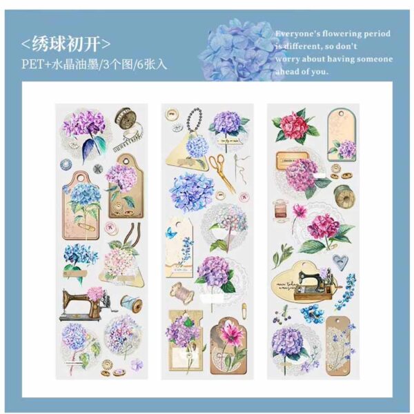 Journal Blooming Flowers Series Sticker Hydrangea Blooms MHD-HKJJ004
