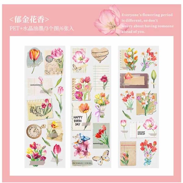 Journal Blooming Flowers Series Sticker Tulip Scent MHD-HKJJ002
