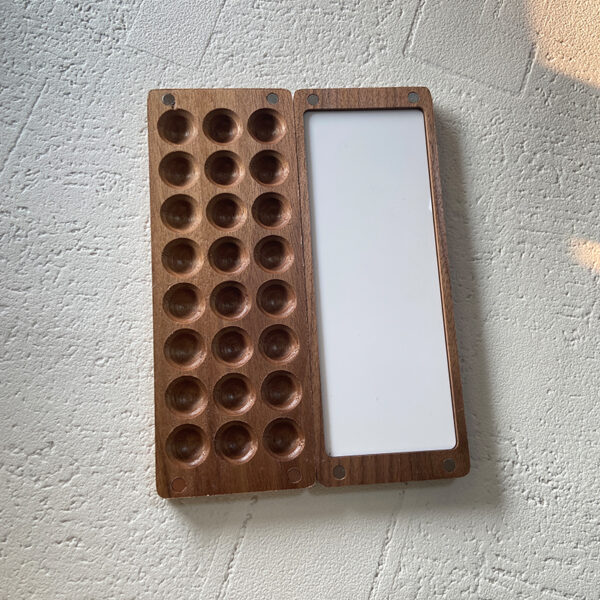 Mini Wooden Travel Palette 24 Wells