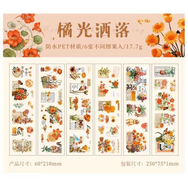 ZABC Love in All Seasons Deco PET Sticker Orange Light Sprinkles SJJA-8-03
