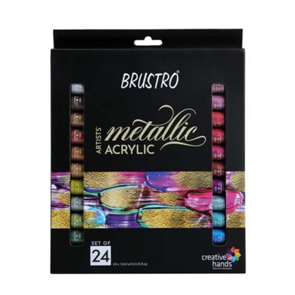 Brustro Artist Metallic Acrylic Colour Set of 24x12ml