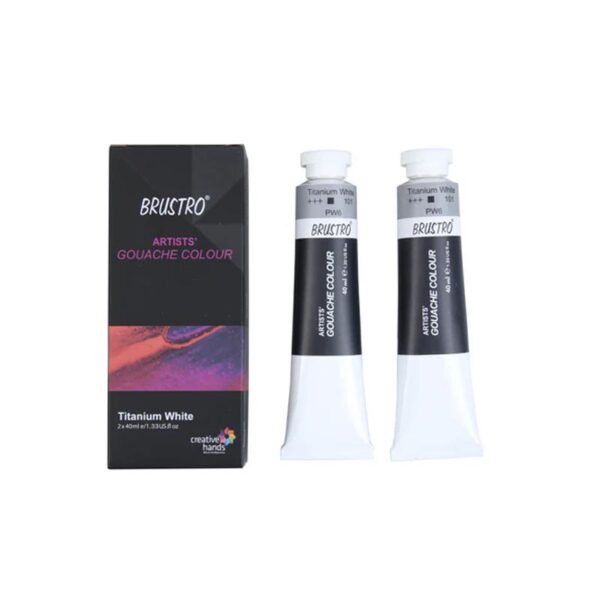 Brustro Artists White Gouache 40ml Set of 2