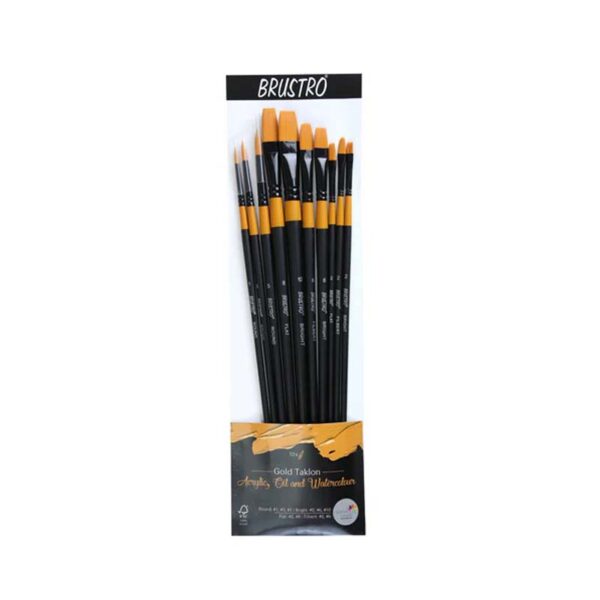 Brustro Gold Taklon Synthetic Brush Set of 10