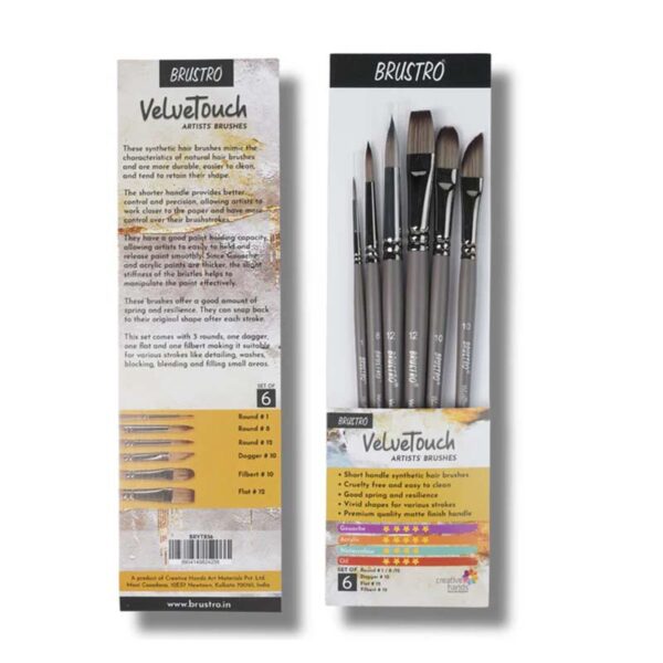 Brustro Velvetouch Artist Brush Set of 6