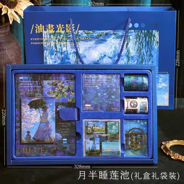 Kawaii-Q Oil Painting Art Series Water Lilies At Midnight Journal Kit KG-22531-2WLAM