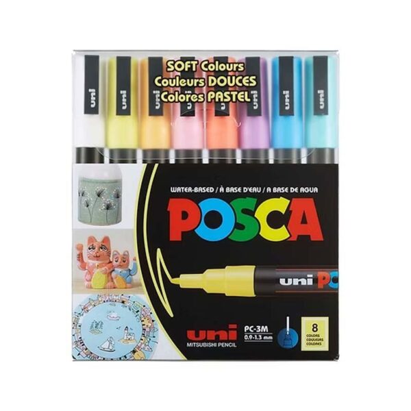 Uni Posca Marker Pastel Colors PC-3M 8pc