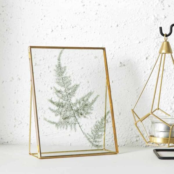 Vintage Floating Rectangle Glass Frame With Display Stand