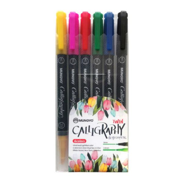 Mungyo Twin Calligraphy Pen Bright Series Set of 6