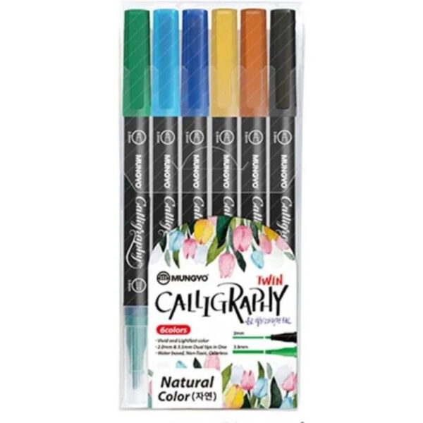 Mungyo Twin Calligraphy Pen Nature Series Set of 6