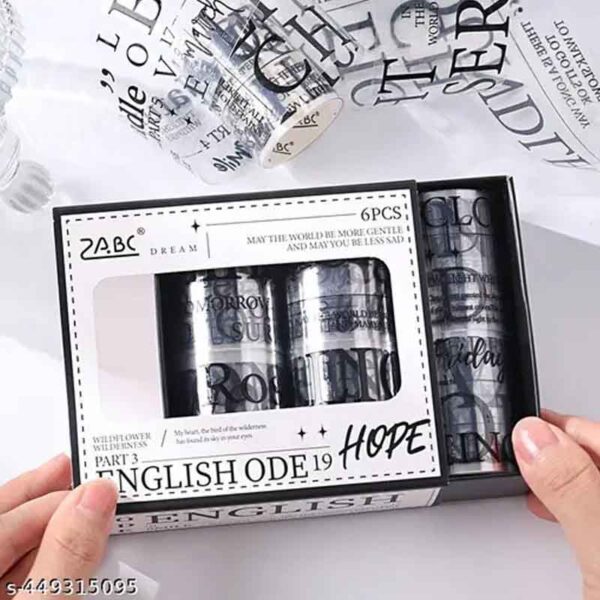 ZABC English Ode Washi Tape Roll Set of 6 YWSTH-1-01