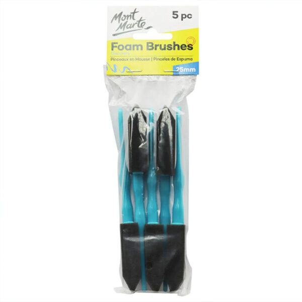 Mont Marte Foam Brushes 25mm Set of 5
