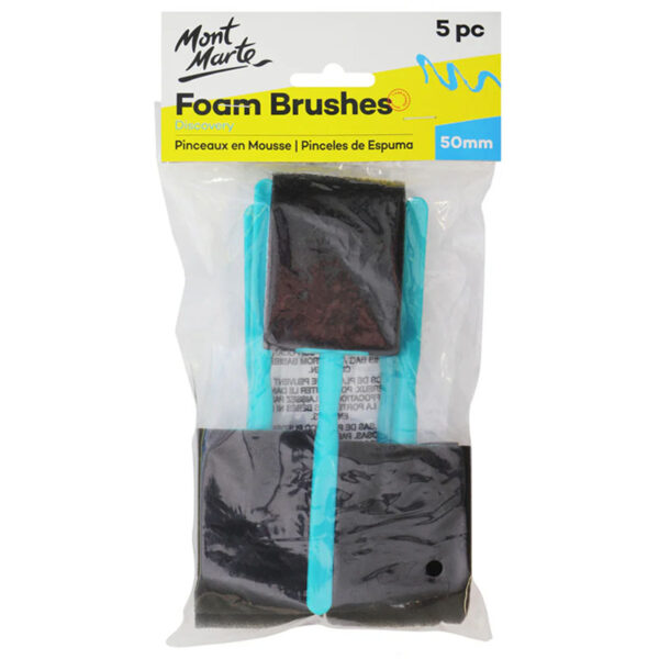 Mont Marte Foam Brushes 50mm Set of 5