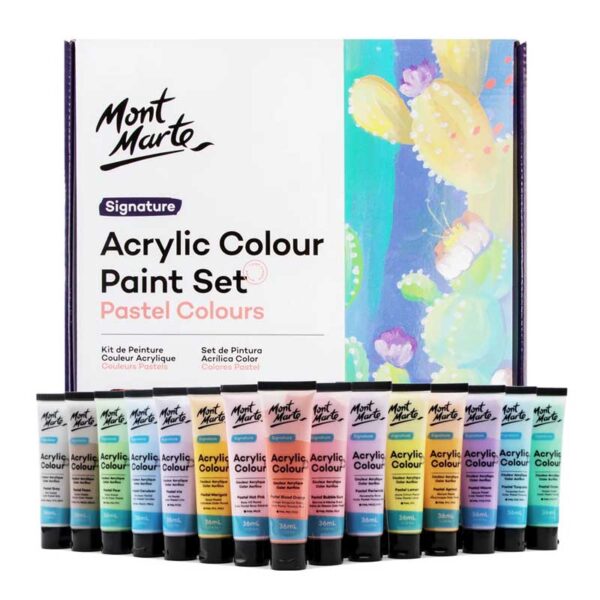 Mont Marte Signature Pastel Acrylic Paint Set of 36 x 36ml