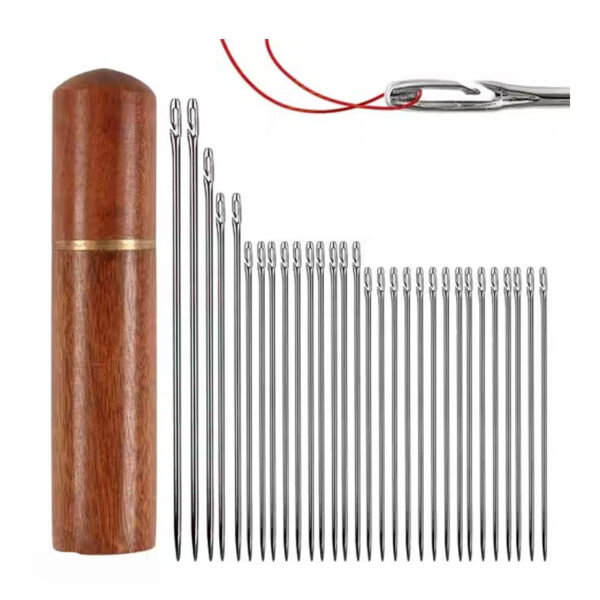 Sewing Needles With Wooden Case