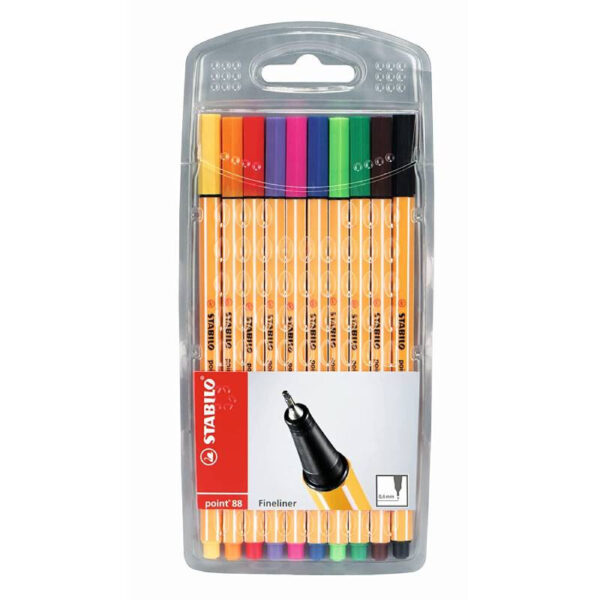 Stabilo Point 88 Fineliner Pen Set of 10