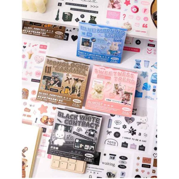 ZABC Cartoon PET Retro Journal Sticker YXFG-4