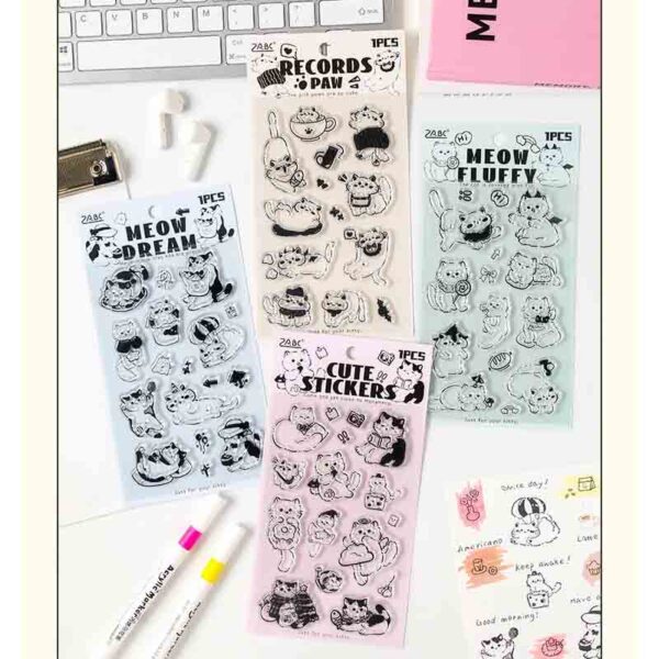 ZABC Clear Silicone Stamp Cat Painting Series YMHH-4