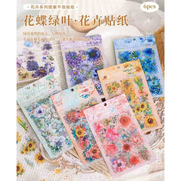 ZABC Flower Blooms and Butterflies Series Sticker HDLY-6