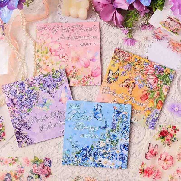 ZABC Mist Mountain Floral Series Sticker Book WSSL-4