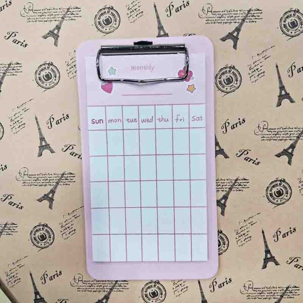 Fancy Mini Monthly Memo Planner Pad Pink