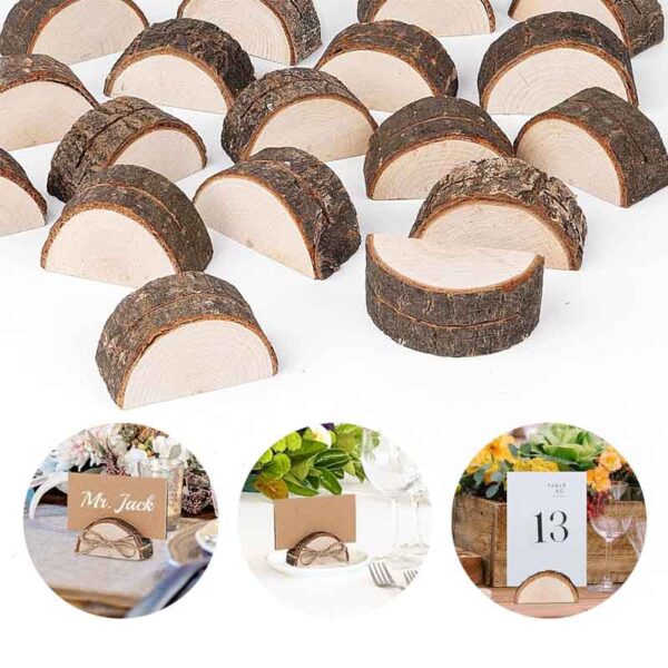 Half Circle Wooden Name Card Holder 4pc