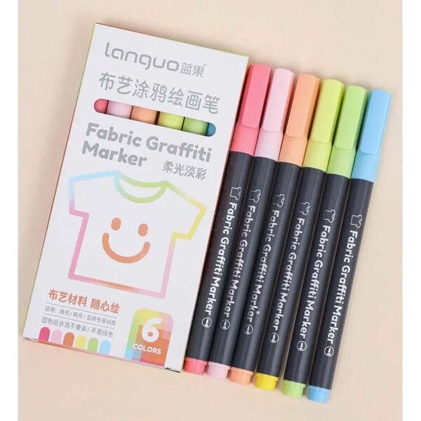 Languo Fabric Graffiti Marker Soft Color Set of 6 F101-2