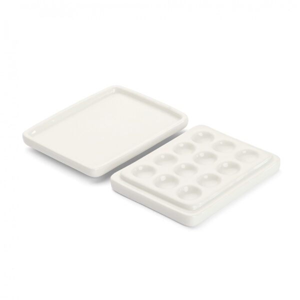 Imitation Porcelain Ceramic Palette with Lid 12 Wells