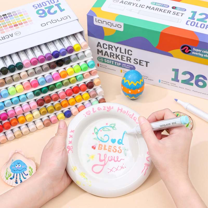 Languo Acrylic Brush Marker Set of 126 (M510-28)-1