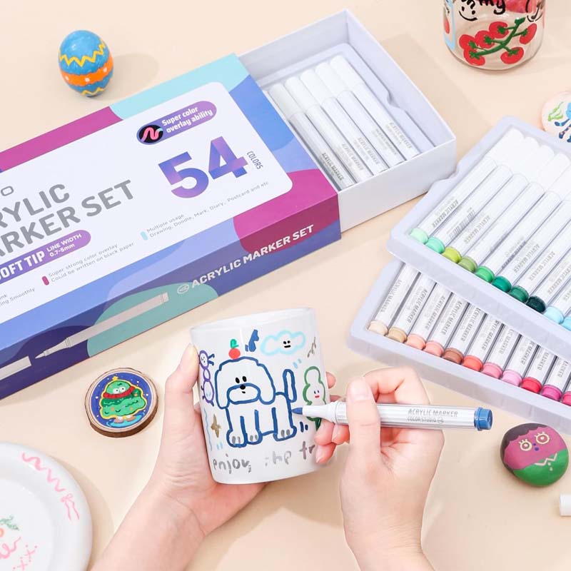 Languo Acrylic Brush Marker Set of 54 (M510-26)