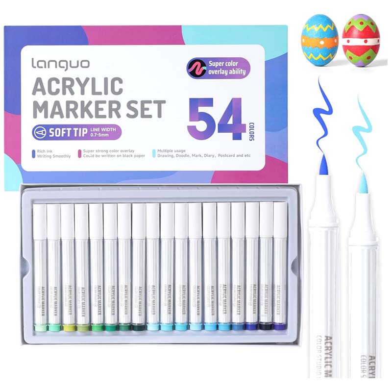 Languo Acrylic Brush Marker Set of 54 (M510-26)