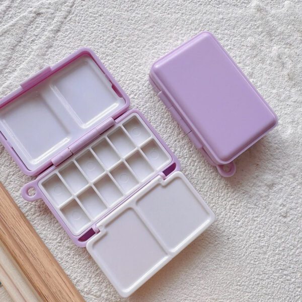 Mini Portable Paint Box Travel Plastic 12 Wells