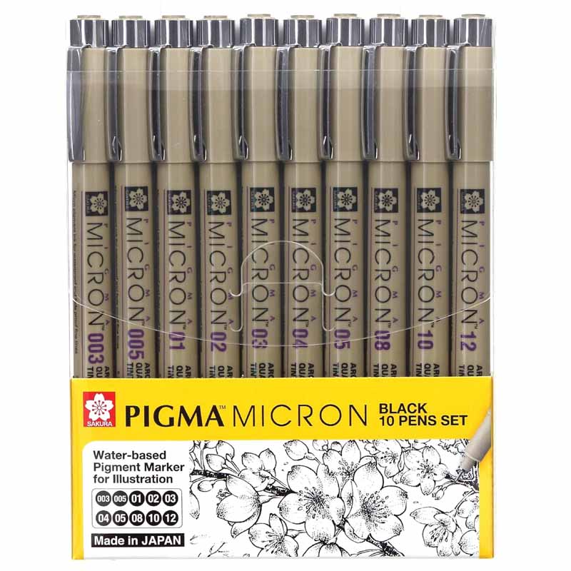 Sakura Micron Pen Set of 10