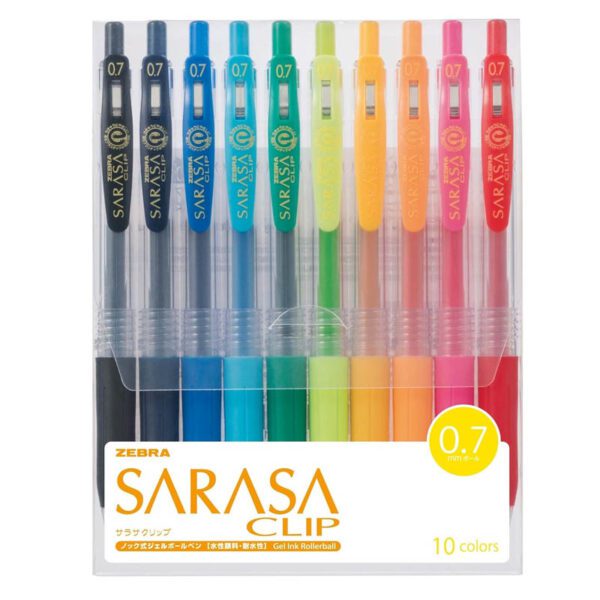 Zebra Sarasa Clip Gel Pen 0.7mm Set of 10