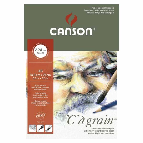 Canson CA Grain Drawing Paper A5 224gsm 20 Sheets