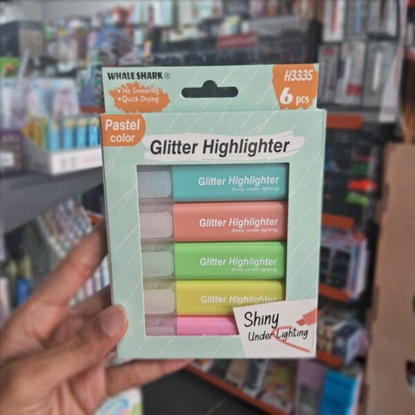 Pastel Glitter Highlighter Set of 6 (H3335)