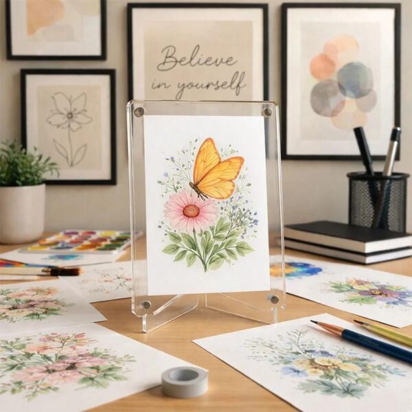 A6 Magnetic Polaroid Acrylic Frame with Tabletop Stand