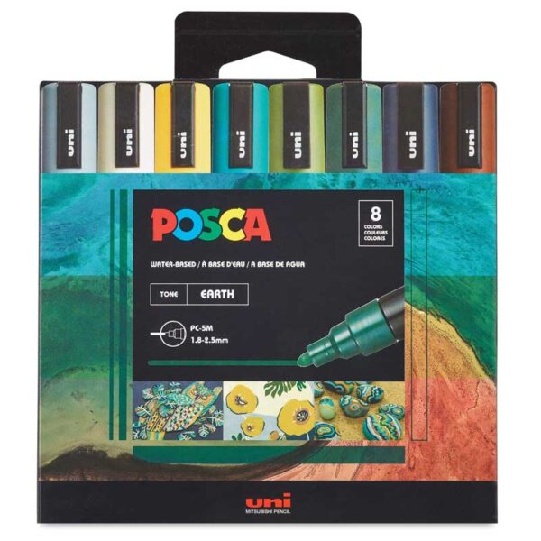 Uni Posca Markers Earth Tones PC-5M 8pc