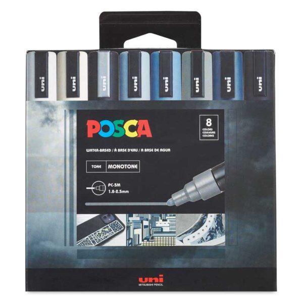 Uni Posca Markers Monotones PC-5M 8pc