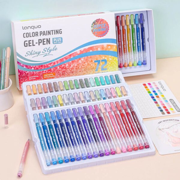 Languo Shiny Style Colour Gel Pen Plus 72 Colour Set P600-55