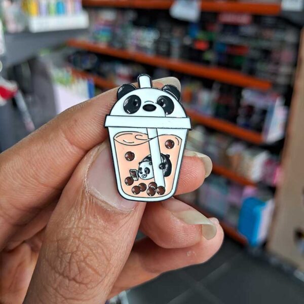 Enamel Brooch Pins Panda Coffee (DSG-60)