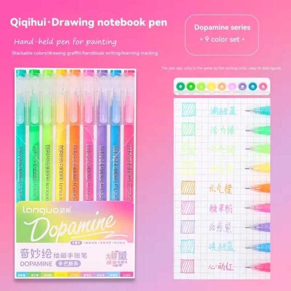 Languo Gel Pen Set of 9 Dopamine Series LG-D0568