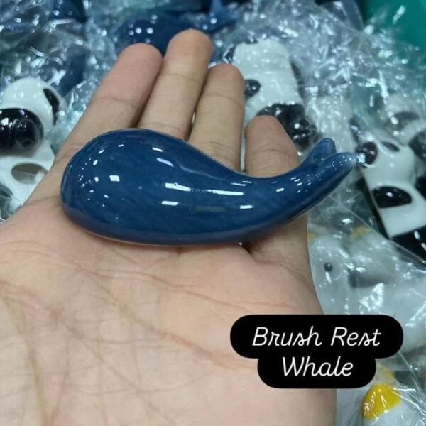 Ceramic Brush Rest Whale Blue
