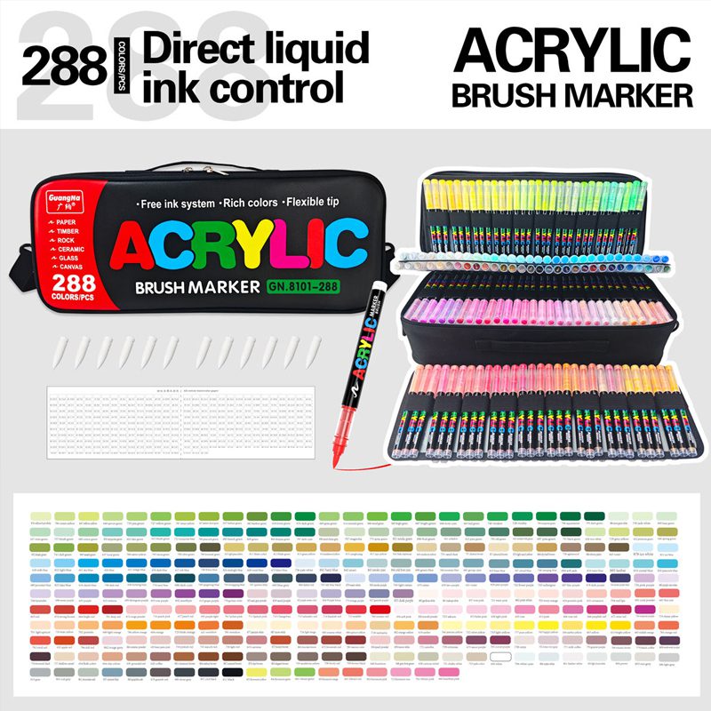 GuangNa 288 Acrylic Paint Markers Set