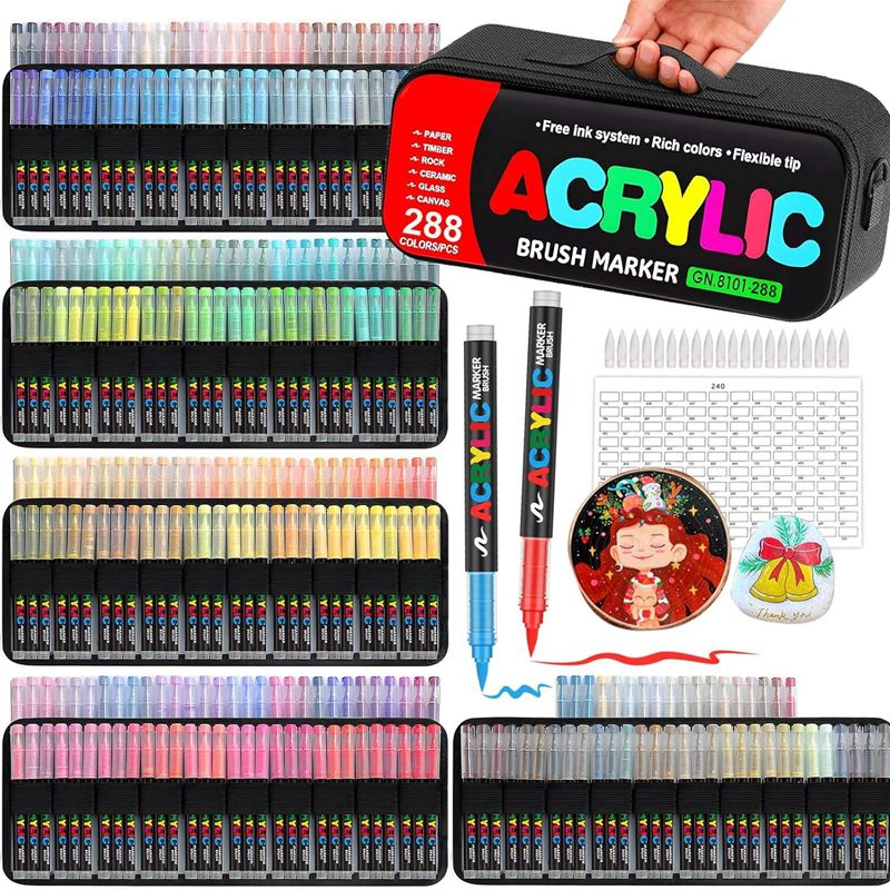 GuangNa 288 Acrylic Paint Markers Set
