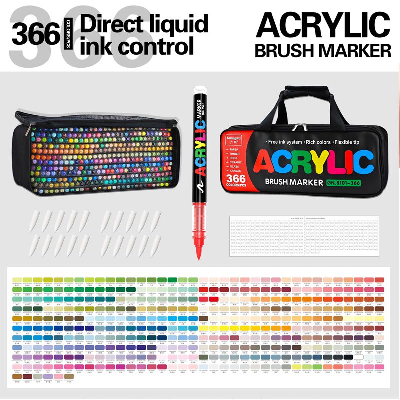 GuangNa 366 Acrylic Paint Markers Set